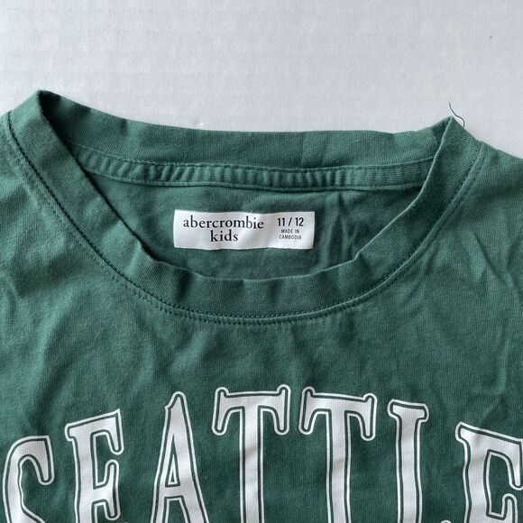 Abercrombie Kids Girls Size 11/12 [2 Piece Bundle] Short Sleeve Tops Green/Black - Picture 8 of 8